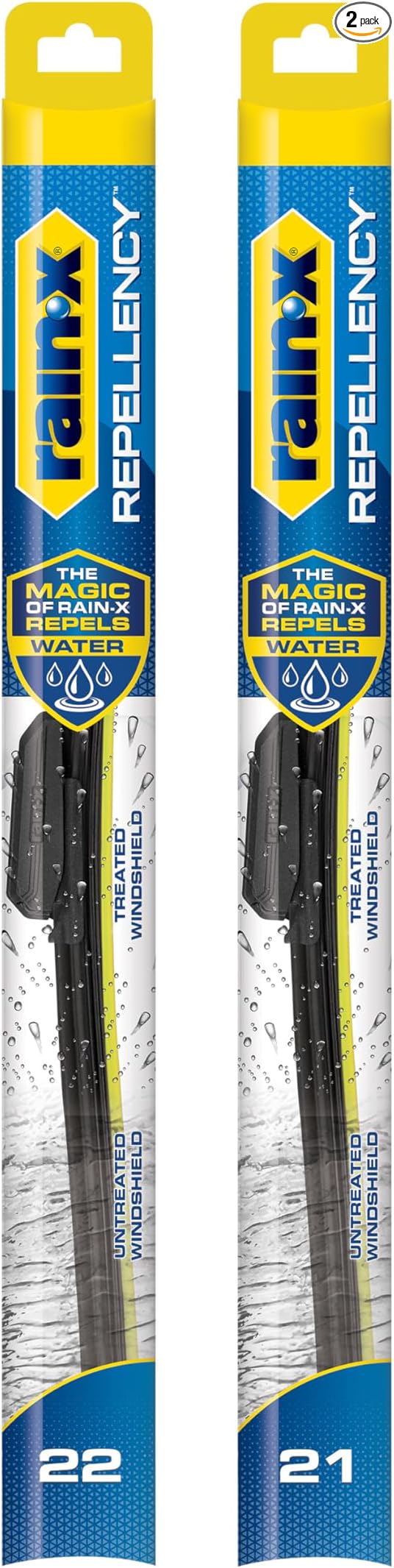 Rain-X 810355 Repellency Water Repellent Wiper Blades, 22" & 21" Windshield Wipers,New & Improved Version of Latitude [Amazon Exclusive]