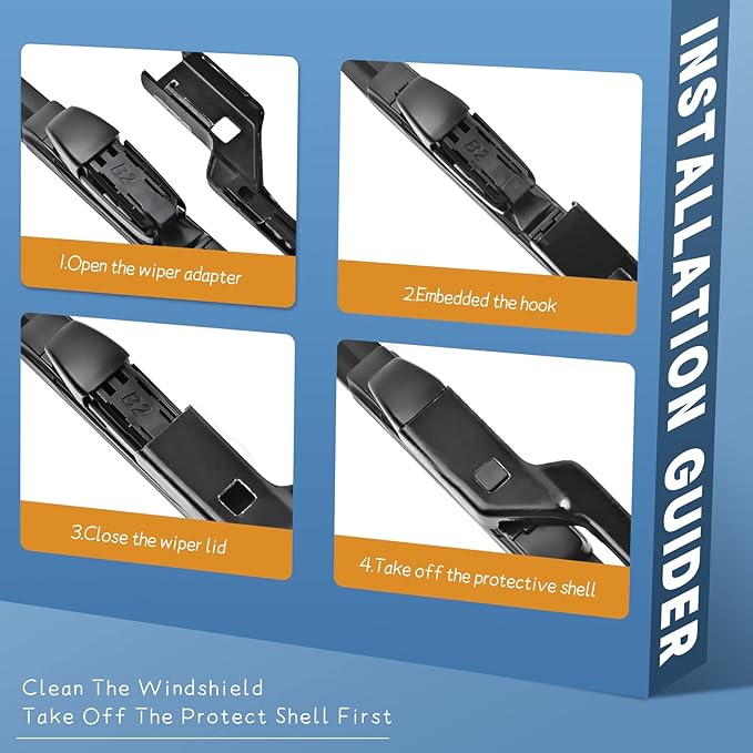 MIKKUPPA 24"+21" Front Wipers Blades, Replacement for 2009 2010 2011 2012 Chevy Chevrolet Malibu - All Season Windshield Wiper Blades Pack of 2