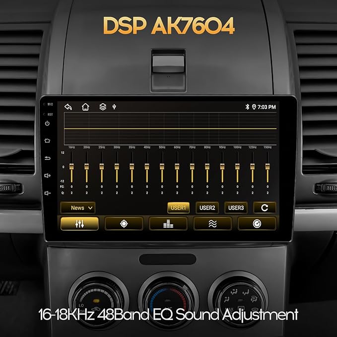 9'' 8Core 4+64GB QLED Full Touch Android Double Din Car Stereo Radio Audio Video Player with Apple CarPlay Android Auto 4G&WiFi DSP FM&AM BT MirrorLink Split Screen PIP GPS Navigation