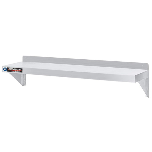 DuraSteel Heavy Duty Wall Mount Shelf - 48" Wide x 14" Deep Classic Stainless Steel Wall Floating Shelves - NSF Metal Storage Wall Shelves - For Commercial Kitchen, Laundry Room, Garage, Food Truck