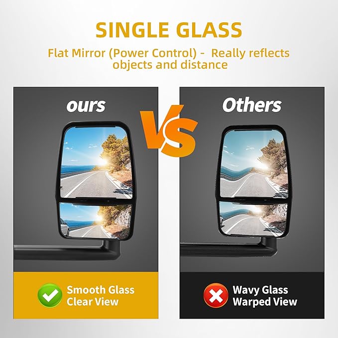 DWVO Right Passenger Side Mirror Compatible with 2003-2019 Chevy Express GMC Savana 1500 2500 3500, Towing Mirror with Manual Folding Manual Adjustment Door Mirror Tow Mirror Black Housing