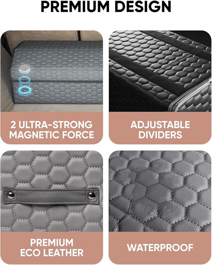 Owleys Car Tote Bundle - For Jeep Trunk Organizer Set - Gray Interior Accessories (Gray 21.6" + 17.7")