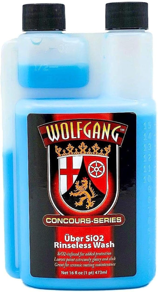 Wolfgang Uber SiO2 Rinseless Wash | Highly Concentrated Rinseless Formula | SiO2-Enhanced for Glossy, Slick Finish Without Water | WG-1650 | 16oz