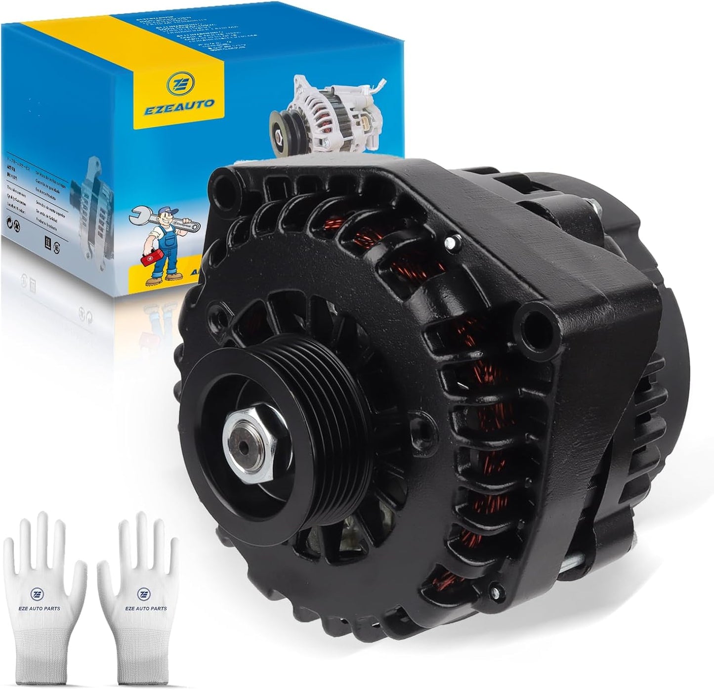 Ezexpreze Alternator Replacement for 99-07 Chevrolet Silverado 1500, 02-06 Avalanche, 99-07 GMC Sierra 1500,03-06 Envoy, 00-04 Yukon 4.3 5.3 6.0 8.1L, 02-04 Cadillac Escalade 160A 40012204