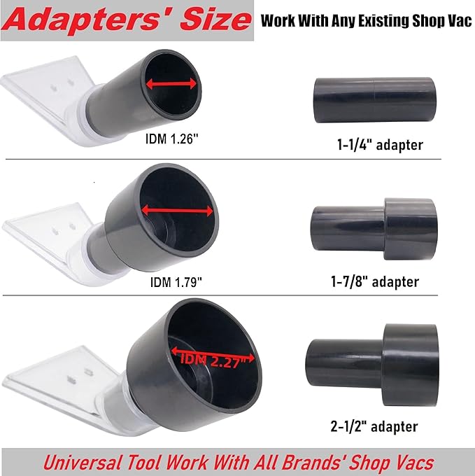 TunaMax Universal Work with All Shop Vacs with 2-1/2" & 1-7/8" &1-1/4" Adapters Extractor Attachment for Upholstery & Carpet Cleaning & Auto Detailing, Extraction Accessory for Wet Vacuum Cleaners