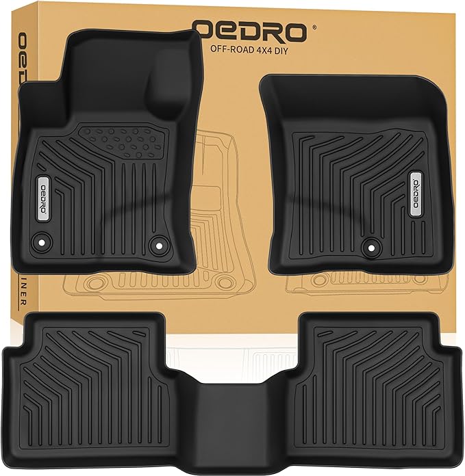 OEDRO Floor Mats Fit for 2021-2025 Ford Bronco Sport (Not for Bronco), TPE All-Weather Car Mats Includes 1st and 2nd Row: Front, Rear, Full Set Liners