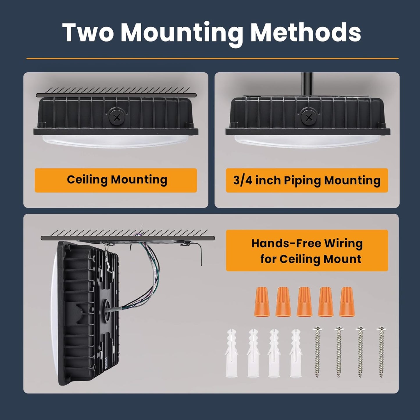 100W LED Canopy Lights 4Pack, 40/60/80/100W Selectable, 15000LM 5000K Square LED Canopy Lights Outdoor, Gas Station Carport Light for Garage Shop Warehouse, IP65, DIM, 100-277VAC, ETL Listed