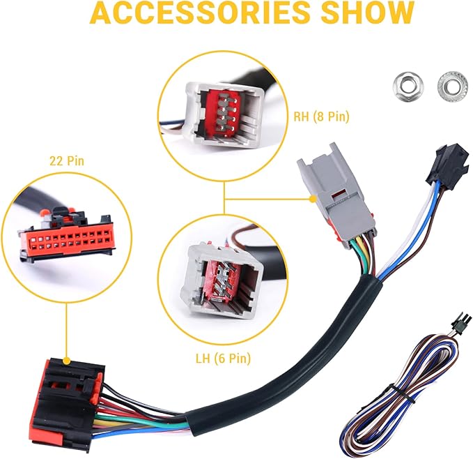 Towing Mirrors for 2015-2020 F150 Ford Tow Mirrors with Turn Signal & Running Light Heated Power Glass Temp Sensor Pair Set, Unpainted Black