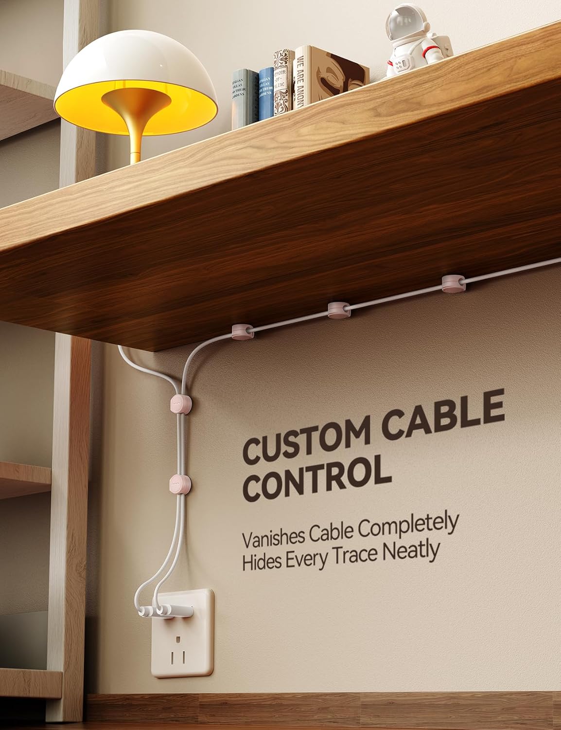 8-Pack Cord Organizer Silicone Magnetic Cable Clips [8 mm Wider Cable Accessible] Desk Wire Management, FLYLEAD Desktop Cord Holder for Nightstand, Office Workspaces Desk Organization Home Accessories