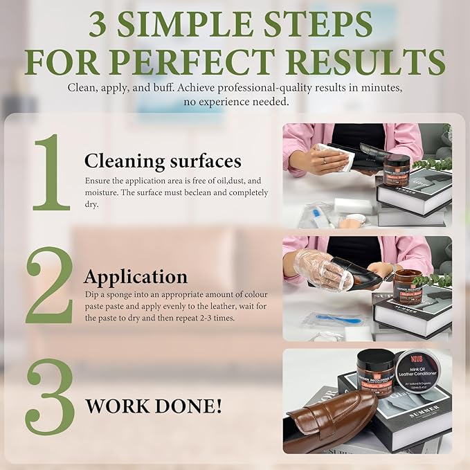 Leather Recoloring Balm Leather Color Restorer Scratch Repair Leather Paint for Furniture Couches Car Seats Shoes Bags Leather Dye and Scratched Leather with Leather Conditioner - TAN