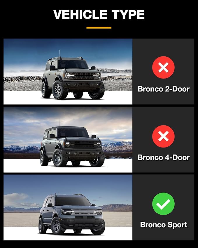 3W Cargo Liner Custom Fit for 2021-2025 Ford Bronco 4 Door, All Weather TPE Heavy Duty Truck Car Mat Accessories Fit for Bronco Trunk Mat, Black (Not for Bronco Sport)