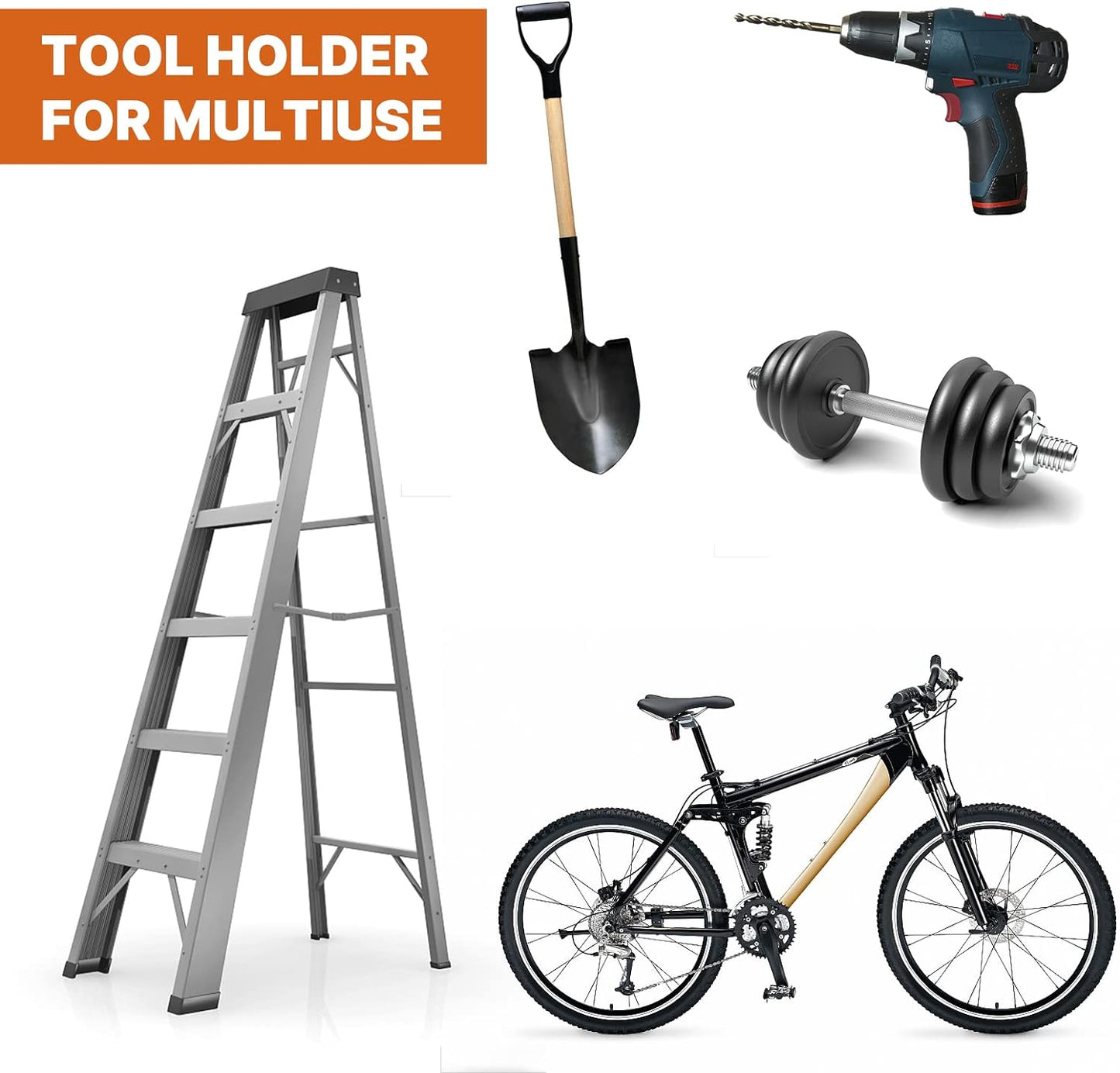 Garage Organizer - Power Tool Hanger for Grass Trimmer, Hedge Trimmer, Garden Tools, 2 Pack