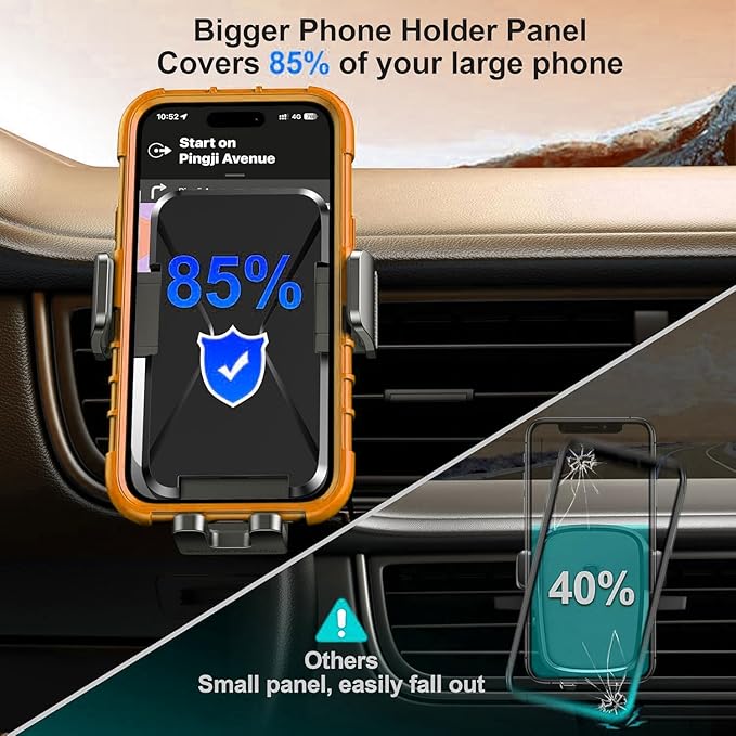 Qifutan Cell Phone Holder [Never Fall Upgrade Clip] Phone Holder Car Automobile Air Vent Hands Free for Car Fit Car Phone Holder Mount for All for iPhone Android Smartphone