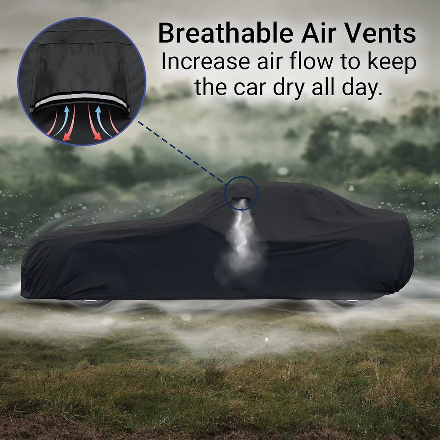 iCarCover Custom Car Cover Compatible with Camaro 1993-2002, Waterproof All Weather Rain Snow UV Sun Protector Full Exterior Indoor Outdoor Car Covers, Stripe (Black/Gray)