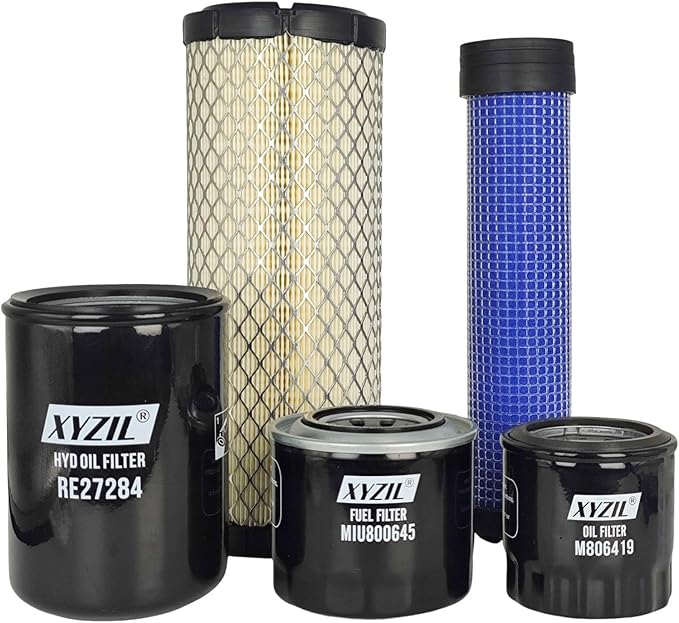 Maintenance Filter Kit Compatible with John Deere 790 Engine 3TNE82A (SN 790001-) Compact Utility Tractor M806419 RE27284 M811032 MIU800645 M131802 M131803 Hydraulic Oil Fuel Air Filter Service