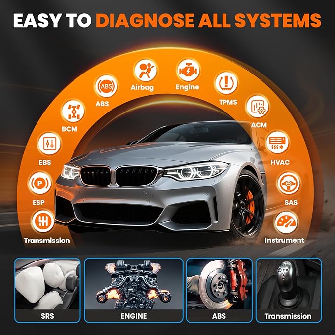 OBD2 Scanner ANCEL FX6100 Bidirectional Scan Tool, All Systems Car Diagnostic Scanner, Code Reader with Active Test,15+ Reset, Oil/EPB/BMS/ABS Bleeding/SAS/D-PF Reset, FCA&CANFD, AutoVin, Free Upgrade