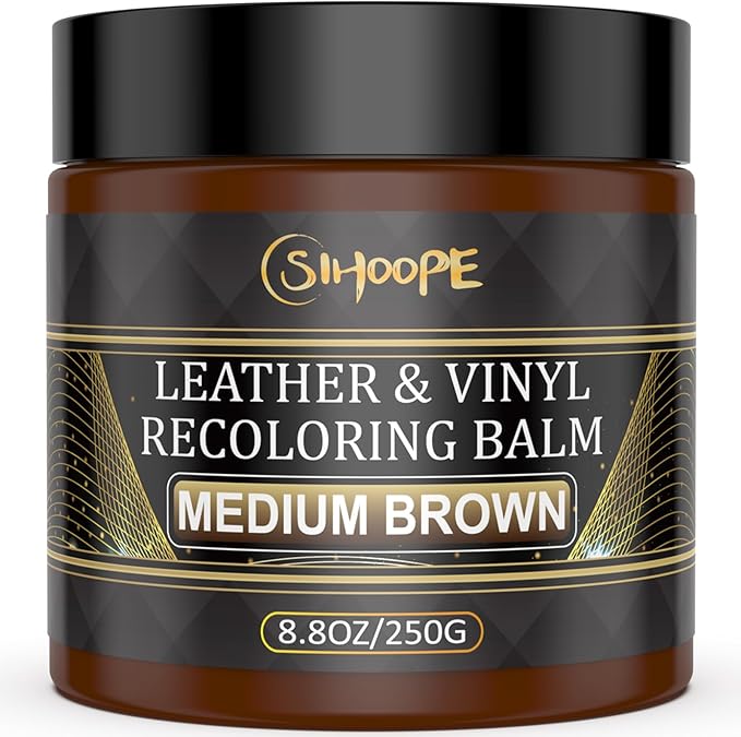 2025 New Advanced Leather Recoloring Balm,Medium Brown Leather Repair Kit for Furniture,Leather Dye Filler,Leather Color Restorer for Couches,Leather Scratch Remover for Car Interior