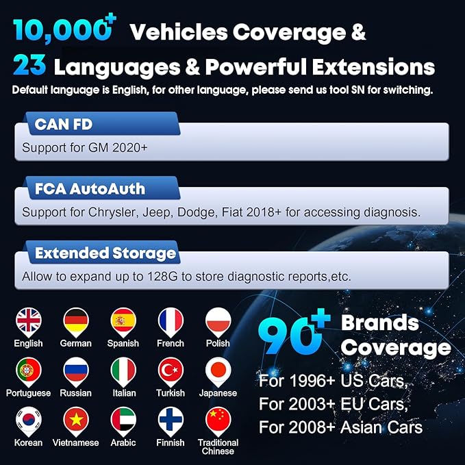 XTOOL D6 OBD2 Scanner, 2025 Full System Diagnostic Scan Tool, Free Update, 15 Services, Crank Sensor Relearn, Throttle Relearn, Oil Reset, ABS Bleed, FCA & CAN FD