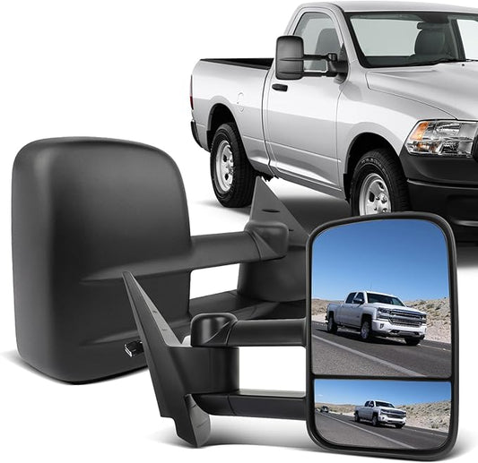 ECCPP Towing Mirrors Tow Mirrors With 2007-2014 For Chevy For GMC 1500/2500 HD/3500 HD(07 New Body Only) Power Adjusted Heated Turn Signal Light Black Housing Pickup