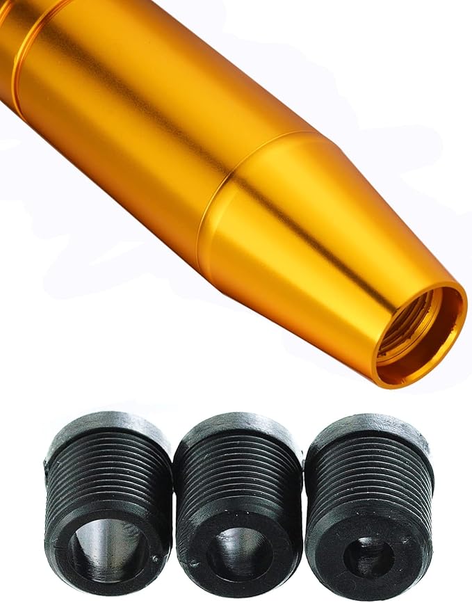 Abfer 5" Heavy Weighted Shifter Knob, Aluminum Alloy Car Gear Lever Stick Shift Handle Fit Most Automatic Manual Vehicle (Gold)