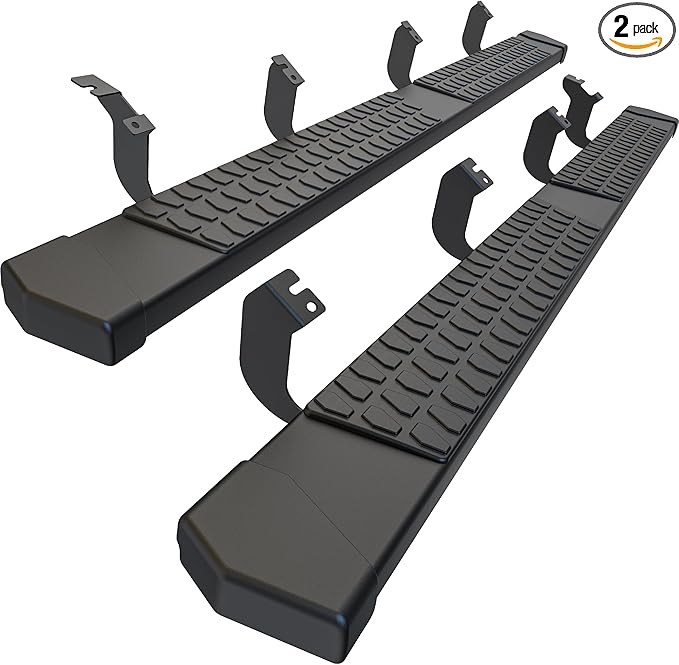 6 Inches Running Boards Side Steps Compatible with 2022 2023 2024 2025 Toyota Tundra Crewmax Cab 4 Full Size Doors, Black Textured Aluminum Nerf Bars