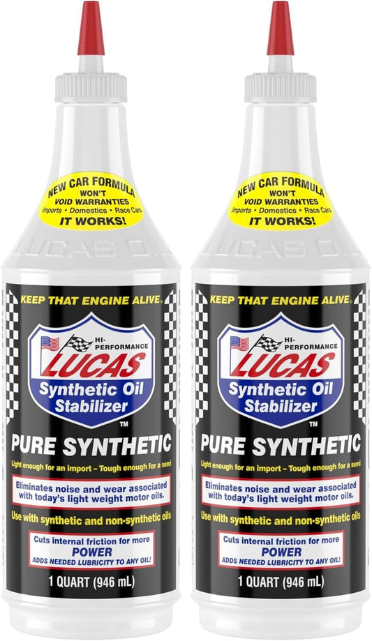 Lucas Oil 10130 Pure Synthetic Oil Stabilizer - 1 Quart (Pack of 2)