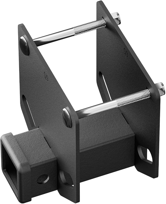 RV Bumper 2 inch Trailer Hitch Receiver Fits 4" x 4" Square Rear Bumper Beams, 3500 LBS Capacity Tow Towing Hitch Adapter Openning for Bike Racks Ball Mounts Cargo Carrier RV Tire Carrier