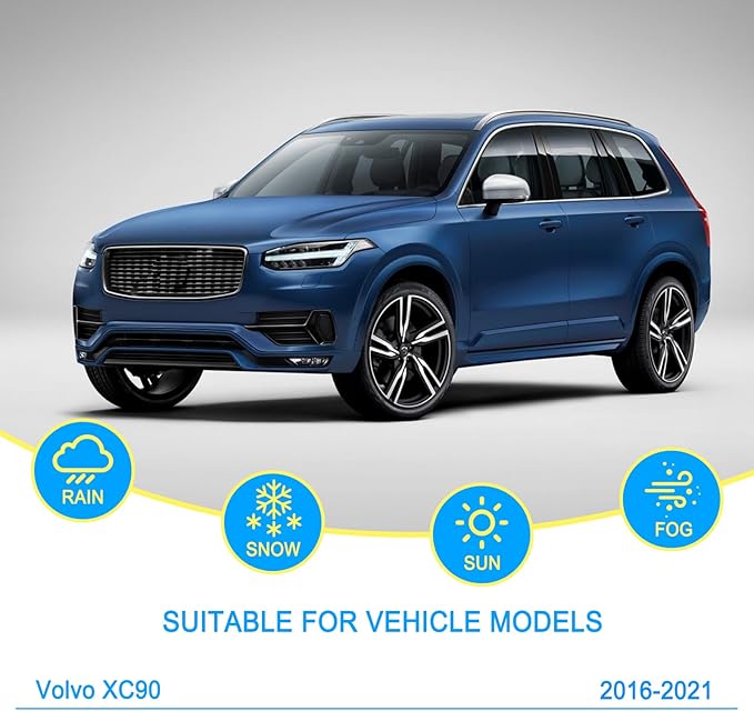 CJPPPZIW® Windshield Wipers-24 Inch+20 Inch+15 Inch Replacement for 2016 2017 2018 2019 2020 2021 Volvo XC90 Wiper Blades for My Car,Quality Front and Rear Wiper Blades(Pack of 3)