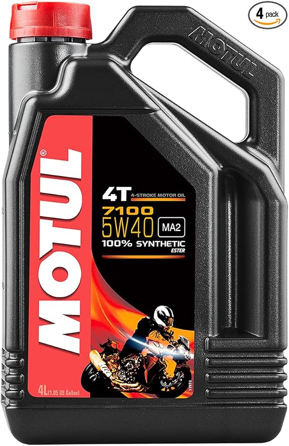 Motul 104087-CS 7100 4T Synthetic Oil(5W40 4-Liter), 1 l, 4 Pack
