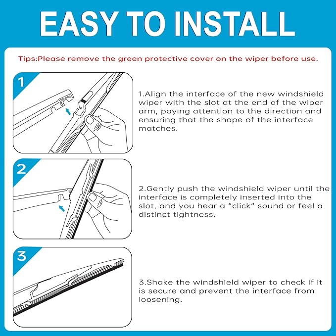 VTOGOI Original Factory Quality Rear Windshield Wiper Blades Replacement For Hyundai Santa Fe 2019-2023,Kia Sorento 2016-2020,Kia Sportage 2017-2024,Kia Niro 2022-2023,Easy To Install 11"(Pack of 1)