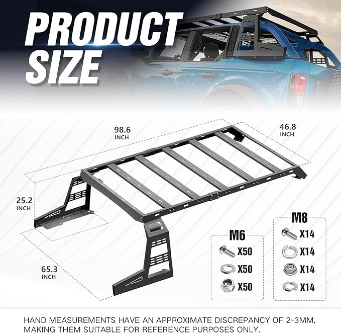 for Bronco Top Roof Rack Cargo Basket with LED Lights & Rear Window Panel Compatible with 2021-2025 Ford Bronco 4-Door Soft Top - Requires Hardtop Removal - Cargo Carrier Rooftop Luggage Holder