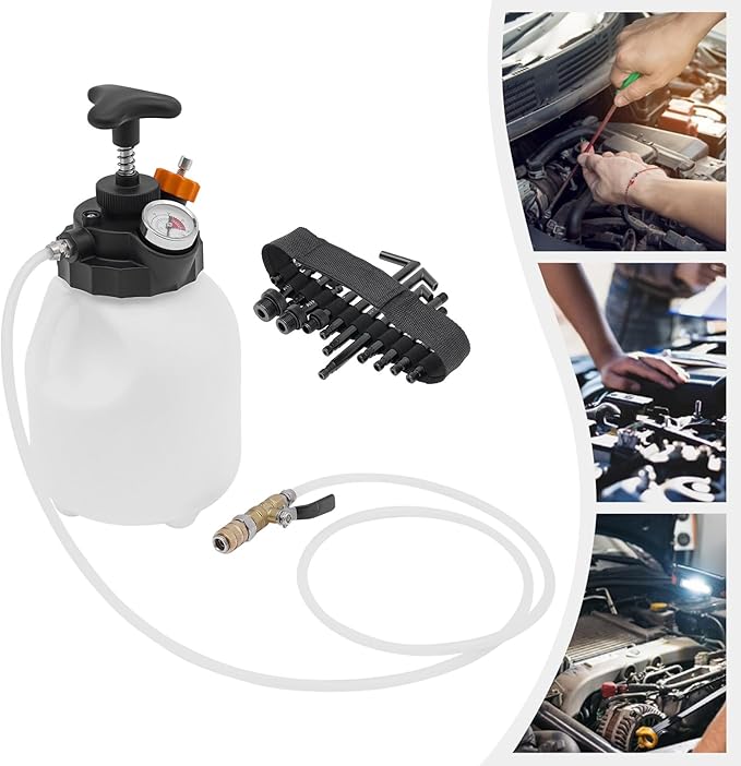 3L Manual Transmission Fluid Pump Tool with 12 Adapters, Universal ATF Filler System & Transfer Pump for Ford BMW Honda Nissan VW Audi - Oil Coolant Brake Fluid Change Kit, Leak-Proof Design