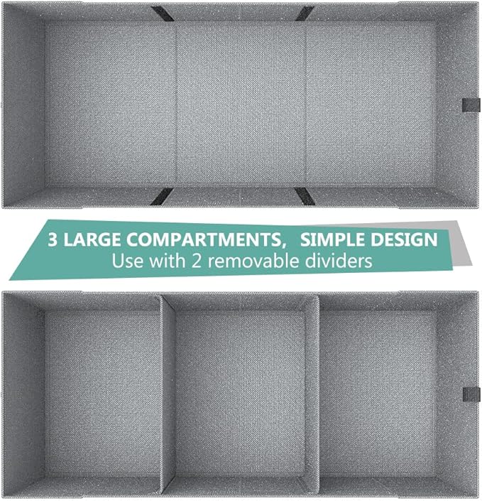 MIU COLOR Trunk Organizer for Car, Car Organizer, Sturdy Trunk Organizer for SUV, Non-Slip Bottom, Storage Organizer for Sedans, Van, Jeep, Grocery, Large 3 Compartments, Blue 32"×13"×10.6"