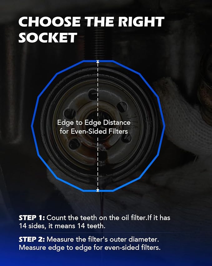 Orion Motor Tech Oil Filter Wrench Set, 10pc Oil Filter Socket Set, 3/8" Drive Metric Oil Filter Cap Wrench Removal Tool Kit, Low Profile Oil Filter Socket Set Compatible with Toyota VW BMW Mercedes