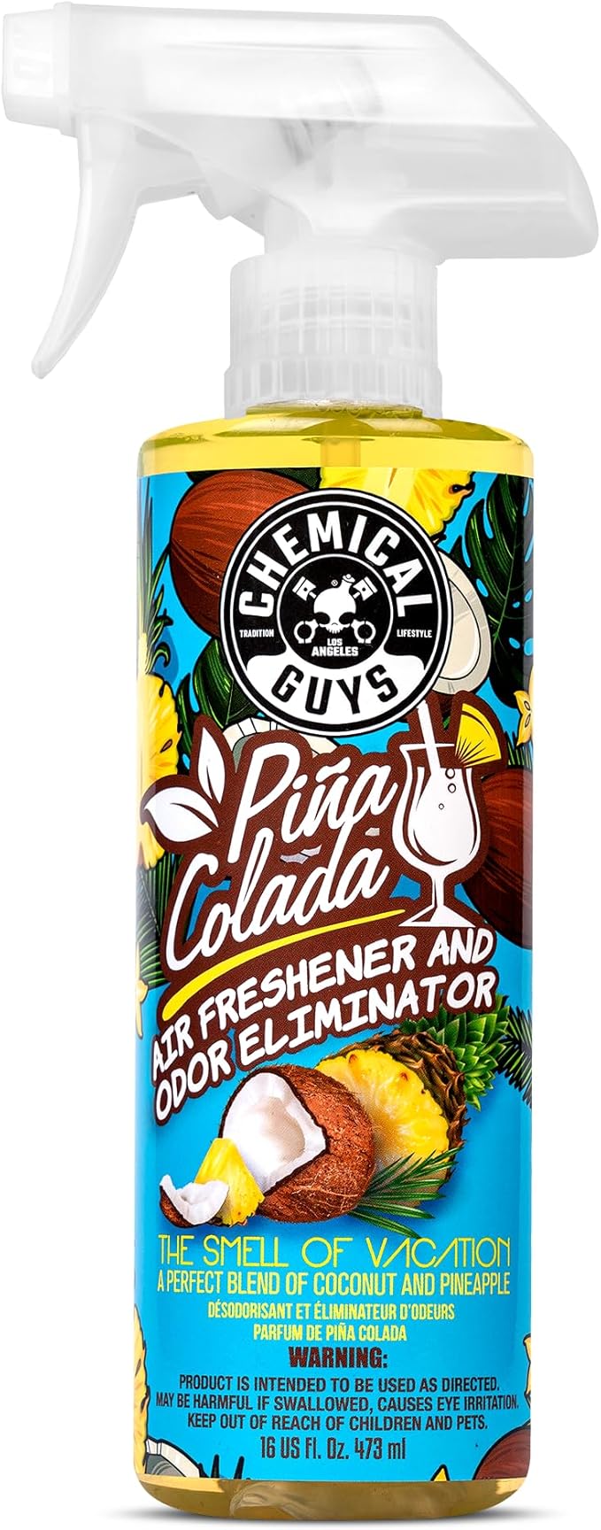 Chemical Guys AIR22916 Pina Colada Air Freshener and Odor Eliminator, (Great for Cars, Trucks, SUVs, RVs, Home, Office, Dorm Room & More) 16 fl oz