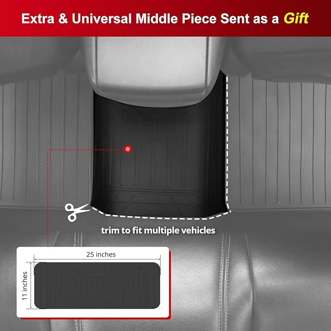 IKON MOTORSPORTS, Floor Mats Compatible with 2008-2015 Chevrolet Cruze, 16 Cruze Limited, Latex Heavy Duty All Weather Season Car Auto Front Rear Carpets Liner 5PC Black