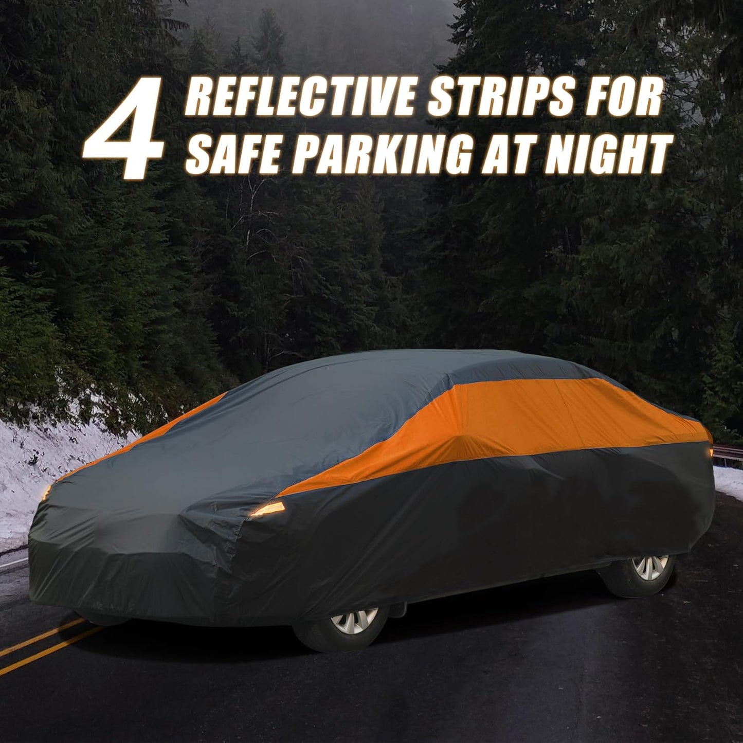Car Cover Waterproof All Weather,Outdoor Car Cover for Automobiles,Full Exterior Cover Windproof Outdoor car Cover UV/Snow/Hail/Dust Protection Fit Sedan-Length 190" to 209"
