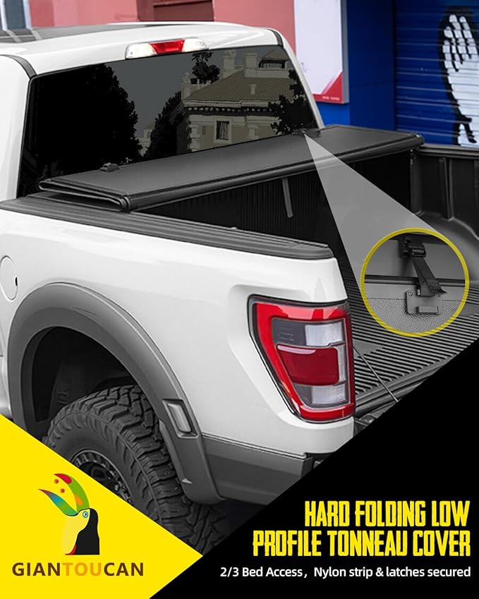 Hard Tri Fold Low-pro Tonneau Cover compitable with 2002-2025 Ram 1500(Classic Only)&2003-2025 Ram 2500 3500 6.4ft(76.3") Bed w/o RamBox