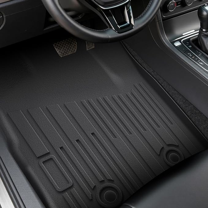 Floor Mats for Toyota Tacoma 2016-2023 Crew Cab, All Weather Floor Liner for Tacoma 2016-2023 TPE Custom Fit Car Mats Front&Rear 2 Row Mats, Black