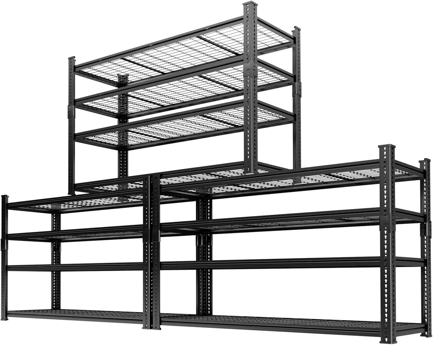 Storage Shelves Heavy Duty 3 PCS, 48"L x 18"W x 60"H Garage Wire Shelving Unit Loads 2640LBS, 4-tier Adjustable Metal Industrial Utility Shelf Rack for Kitchen, Laundry, Pantry, Warehouse, Basement