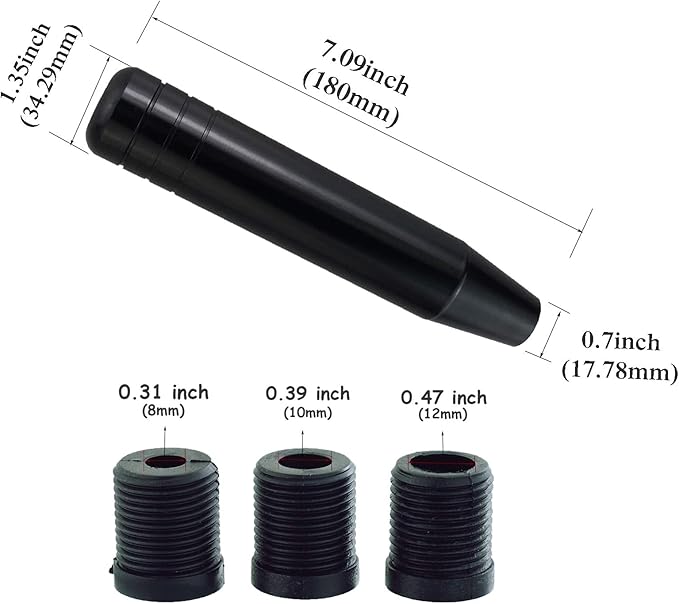 Abfer Black Shift Knob Weighted Car Gear Stick Shifter Extension Long Shifting Lever Handle Fit Most Manual Automatic Transmission Vehicle