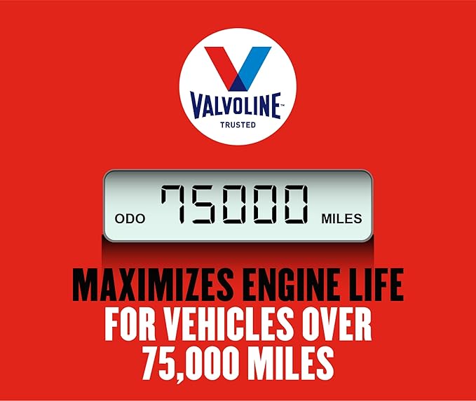 Valvoline High Mileage with MaxLife Technology 5W-20 Synthetic Blend Motor Oil 5 Quart (Pack of 3)