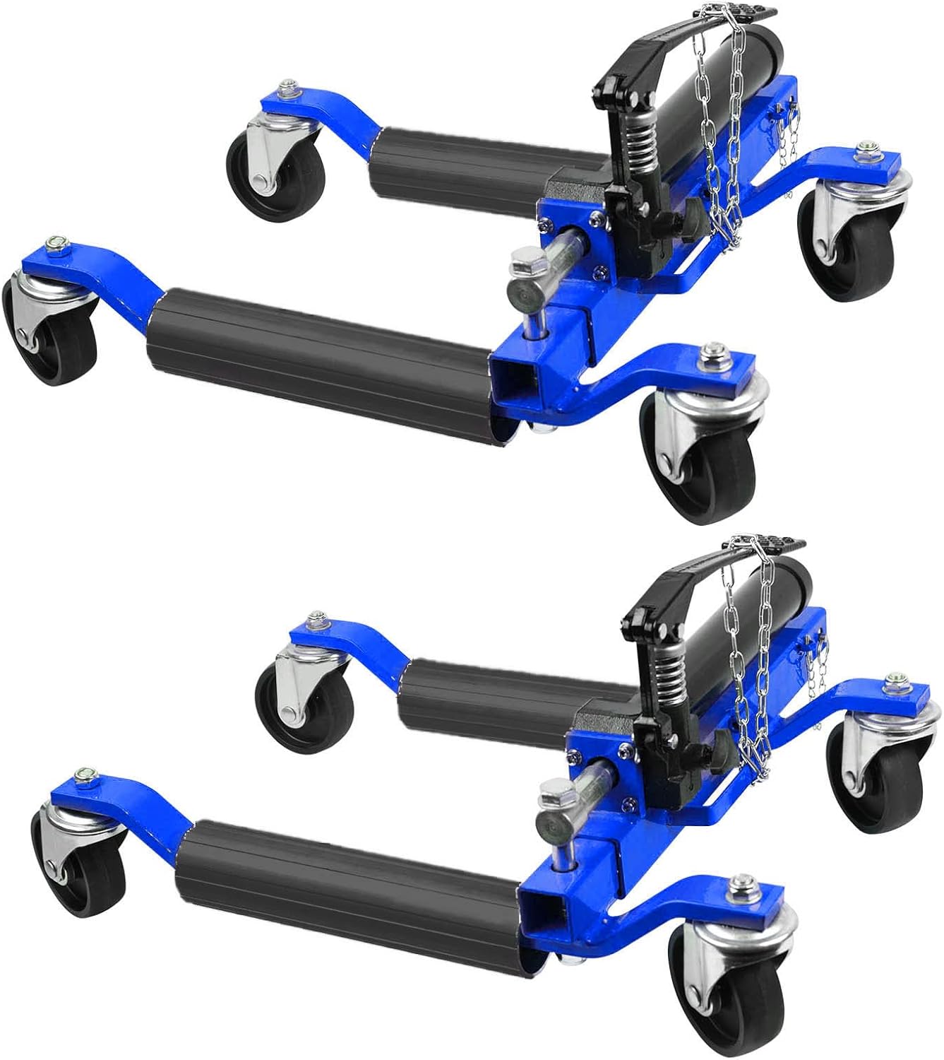 2 Pcs Car Wheel Dolly with Hydraulic Tire Jack, 1500LBS Capacity Trailer Dolly for Vehicle Positioning for Truck Rv Trailer, Blue