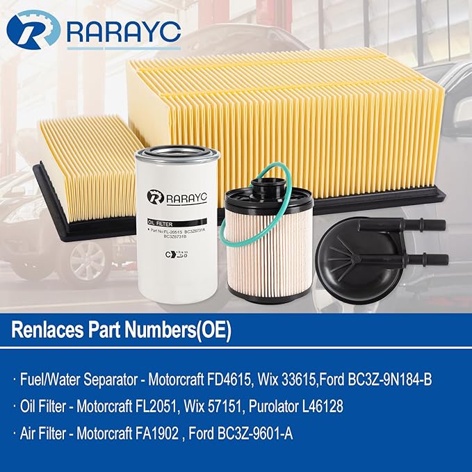 6.7L Powerstroke Diesel Filter Kit Replacement for 2011-2016 F250 F350 F450 F550 Air/Oil/Fuel Filter Kit