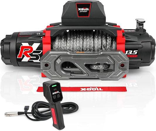 X-BULL Winch-13500 lb. Load Capacity Electric Winch -12V DC Power for Towing Truck Off Road, 2 in 1 Wireless Remote,13500 XRS Series
