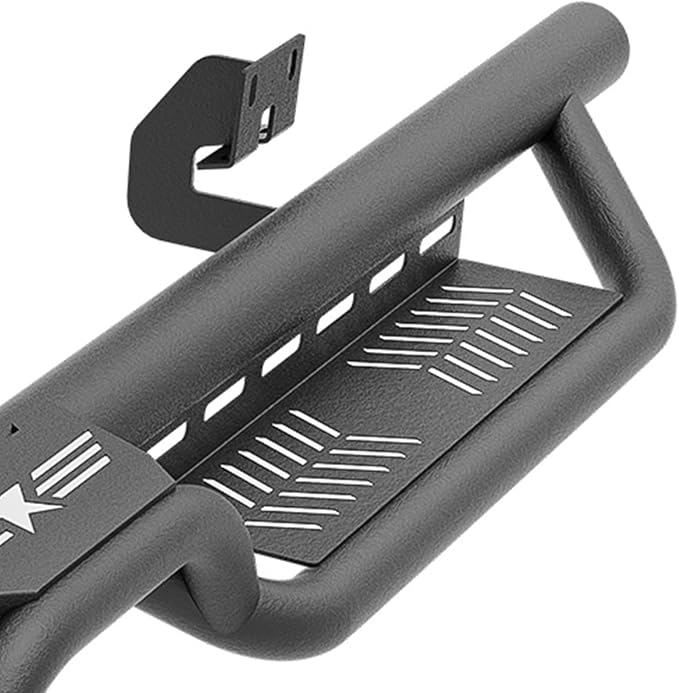 Crew Cab Running Boards Side Steps Compatible with 2009-2014 Ford F150 F-150 SuperCrew Cab Super Duty, Two Stairs Design Side Rail Nerf Bar Rock Sliders (4 Full Size Doors, Star Logo)