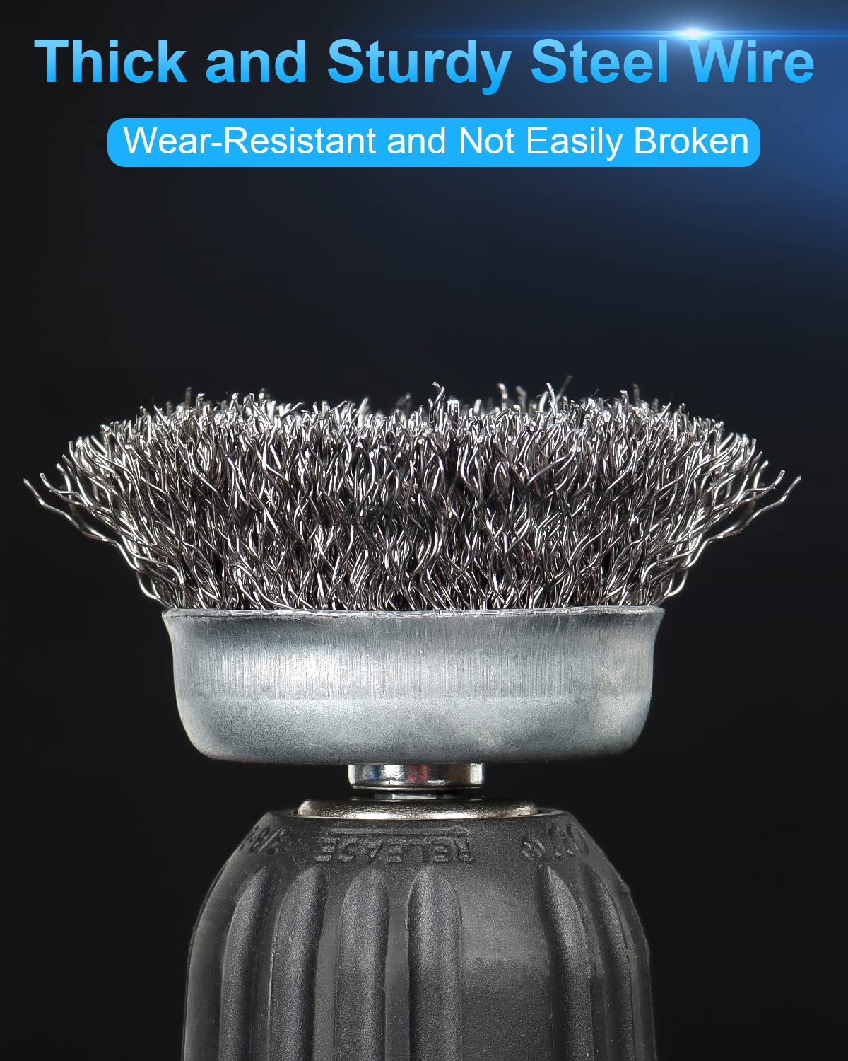 Rocaris 6 Pack Carbon Steel Wire Wheel and Pen Brush Set with 1/4-Inch Hex Shank for Rust Removal, Corrosion and Scrub Surfaces