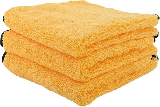 Chemical Guys Professional Grade Premium Microfiber Towels - Gold, 16" x 16", Ultra-Soft and Scratch-Free Car Detailing Cloths for Cars, Trucks, Motorcycles, and More - 3 Pack