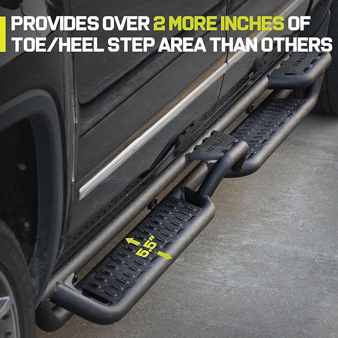 Wheel to Wheel 95" Running Boards Compatible with 2019-2026 Chevy Silverado/GMC Sierra 1500 Crew Cab, 20-26 Silverado/Sierra 2500HD 3500HD Crew Cab. BINARY STAR Side Steps, Silverado Nerf Bars.