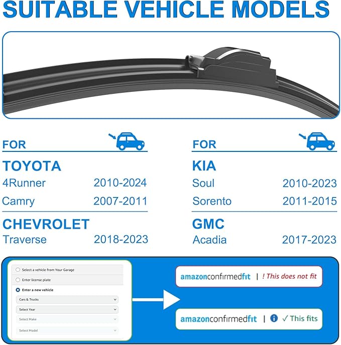 CJPPPZIW® Windshield Wipers-24 Inch+20Inch Replacement for 2014 2015 2016 2017 2018 2019 2020 2021 2022 2023 2024 Toyota 4Runner Wiper Blades for My Car,Quality Front Windshield Wiper Blades(Set of 2)